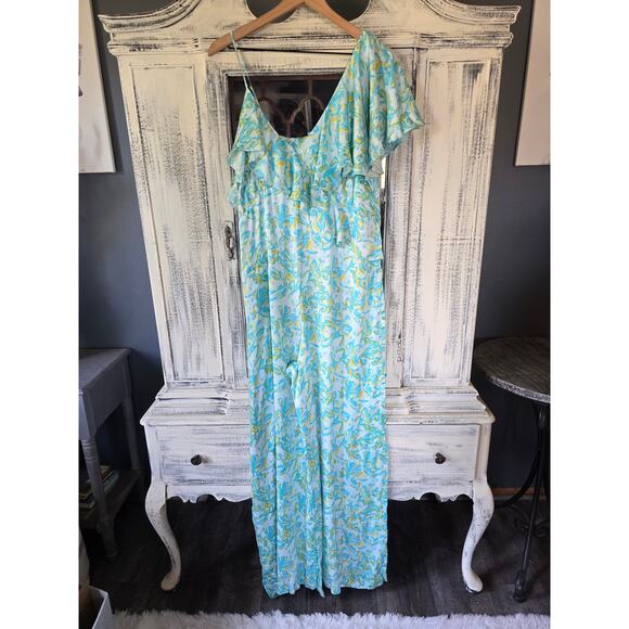 Corey Lynn Calter Silky Ruffle Wide-Leg Jumpsuit - Large - Picture 4 of 4